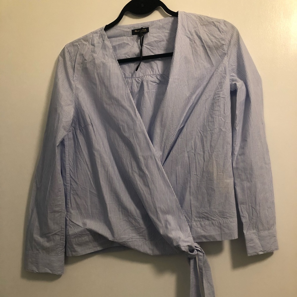 Massimo Dutti pinstripe wrap blouse - NWOT